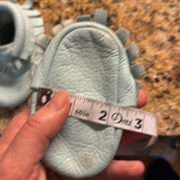 Soft Leather Baby Moccasins - Light Blue - Picture 7 of 7